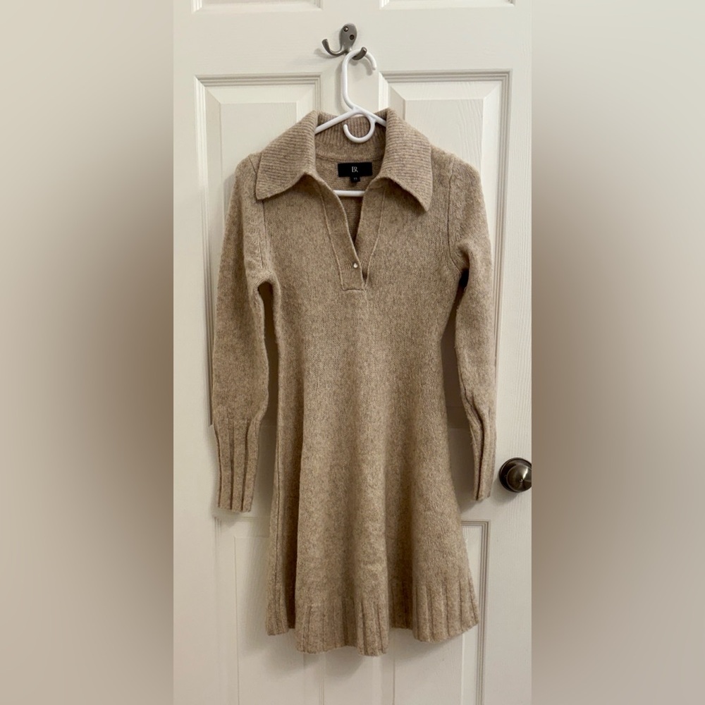 Banana Republic Beige Collared Knit Dress